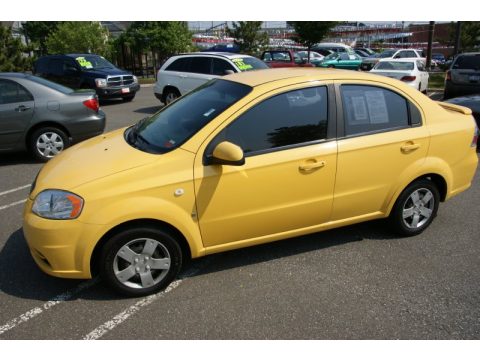 Summer Yellow Chevrolet Aveo LS Sedan.  Click to enlarge.