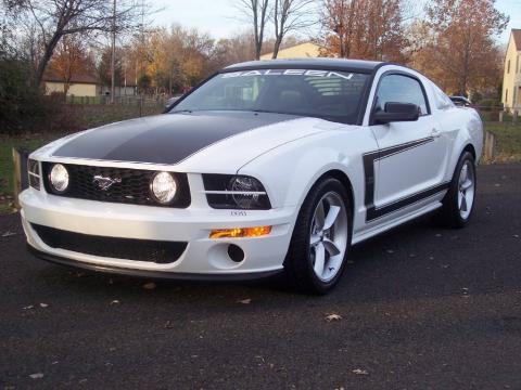 Performance White Ford Mustang Saleen H281 Heritage Edition Supercharged Coupe.  Click to enlarge.