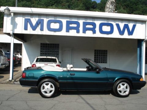 Dark Emerald Green Ford Mustang LX 5.0 Convertible.  Click to enlarge.