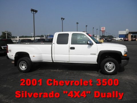 Summit White Chevrolet Silverado 3500 LS Extended Cab 4x4 Dually.  Click to enlarge.