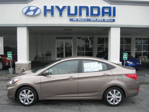 Mocha Bronze Hyundai Accent GLS 4 Door.  Click to enlarge.