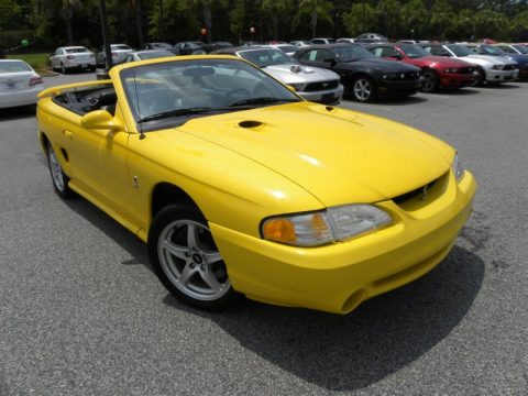 Canary Yellow Ford Mustang SVT Cobra Convertible.  Click to enlarge.