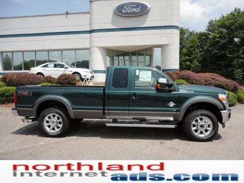 Forest Green Metallic Ford F250 Super Duty Lariat SuperCab 4x4.  Click to enlarge.