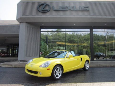 Solar Yellow Toyota MR2 Spyder Roadster.  Click to enlarge.