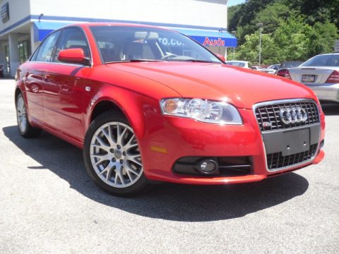 Brilliant Red Audi A4 2.0T quattro S-Line Sedan.  Click to enlarge.