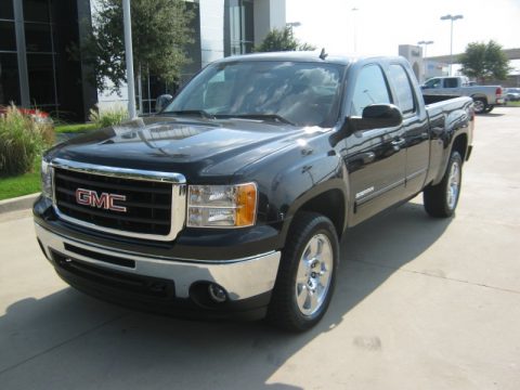 Onyx Black GMC Sierra 1500 SLT Extended Cab 4x4.  Click to enlarge.