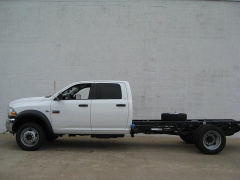 Bright White Dodge Ram 5500 HD SLT Crew Cab 4x4 Chassis.  Click to enlarge.