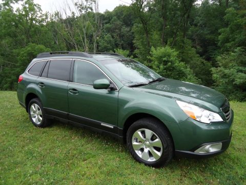 Cypress Green Pearl Subaru Outback 2.5i Premium Wagon.  Click to enlarge.