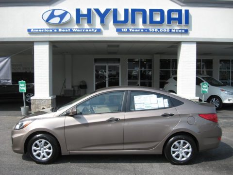Mocha Bronze Hyundai Accent GLS 4 Door.  Click to enlarge.