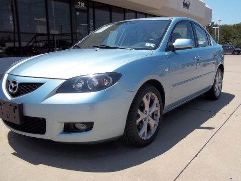 Icy Blue Metallic Mazda MAZDA3 i Touring Sedan.  Click to enlarge.