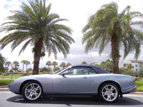Zircon Blue Metallic Jaguar XK XK8 Convertible.  Click to enlarge.