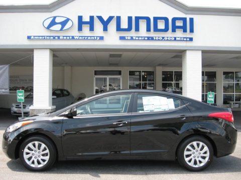 Black Noir Pearl Hyundai Elantra GLS.  Click to enlarge.