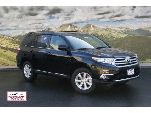 2012 toyota highlander se black #5