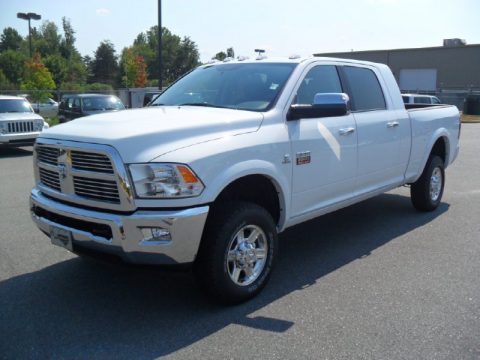 Bright White Dodge Ram 2500 HD Laramie Mega Cab 4x4.  Click to enlarge.