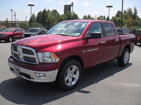 Deep Cherry Red Crystal Pearl Dodge Ram 1500 Big Horn Crew Cab 4x4.  Click to enlarge.