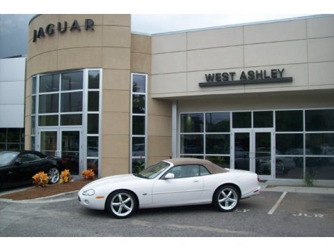 White Onyx Jaguar XK XK8 Convertible.  Click to enlarge.