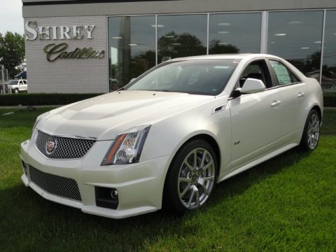 White Diamond Tricoat Cadillac CTS -V Sedan.  Click to enlarge.