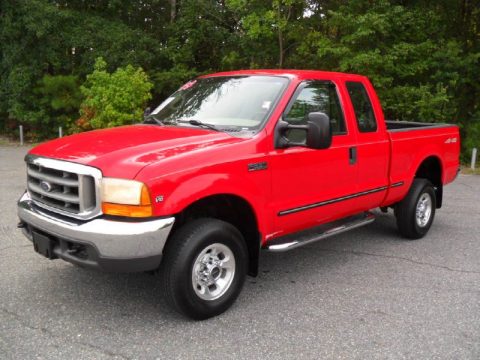 Red Ford F250 Super Duty Lariat Extended Cab 4x4.  Click to enlarge.