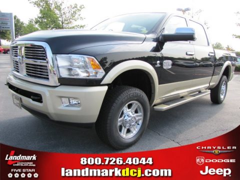 Black Dodge Ram 2500 HD Laramie Longhorn Crew Cab 4x4.  Click to enlarge.