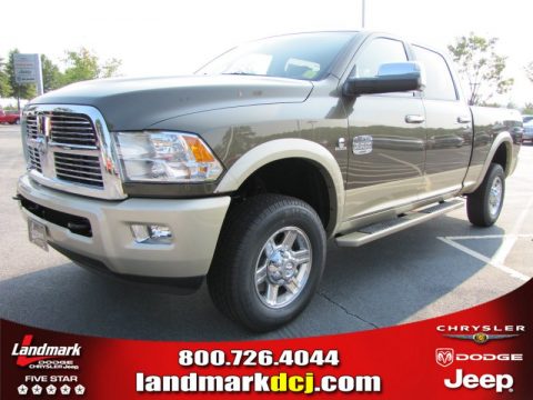 Sagebrush Pearl Dodge Ram 2500 HD Laramie Longhorn Crew Cab 4x4.  Click to enlarge.