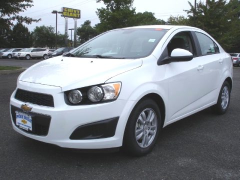Summit White Chevrolet Sonic LS Sedan.  Click to enlarge.