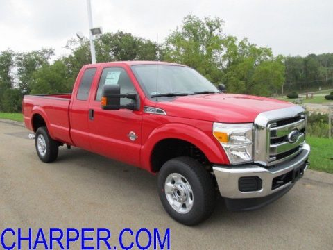 Vermillion Red Ford F350 Super Duty XLT SuperCab 4x4.  Click to enlarge.