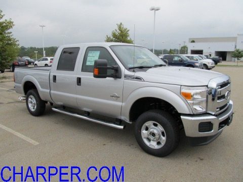 Ingot Silver Metallic Ford F250 Super Duty XLT Crew Cab 4x4.  Click to enlarge.