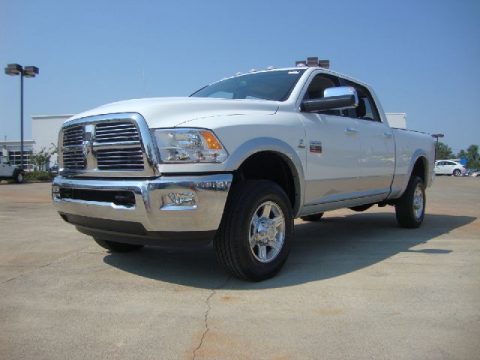 Bright White Dodge Ram 2500 HD Laramie Crew Cab 4x4.  Click to enlarge.