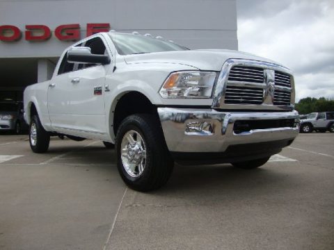 Bright White Dodge Ram 2500 HD Laramie Crew Cab 4x4.  Click to enlarge.