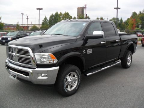 Black Dodge Ram 2500 HD Laramie Longhorn Crew Cab 4x4.  Click to enlarge.
