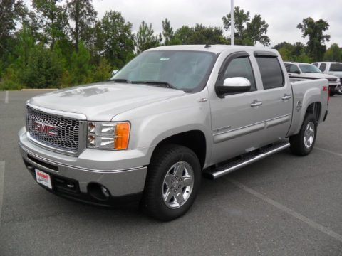 Pure Silver Metallic GMC Sierra 1500 SLT Crew Cab 4x4.  Click to enlarge.