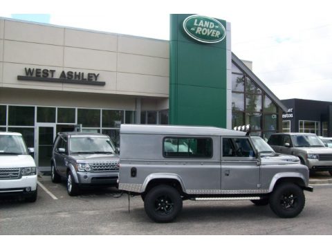 Dark Silver Land Rover Defender 110 Hardtop Right Hand Drive.  Click to enlarge.