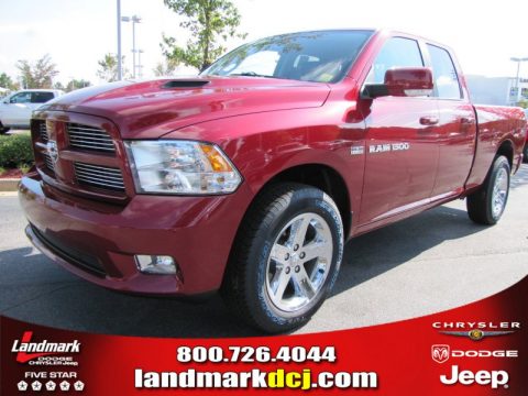 Deep Cherry Red Crystal Pearl Dodge Ram 1500 Sport Quad Cab.  Click to enlarge.