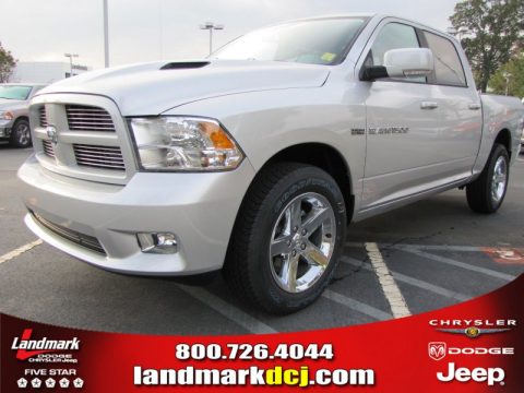 Bright Silver Metallic Dodge Ram 1500 Sport Crew Cab.  Click to enlarge.