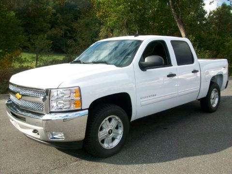 Summit White Chevrolet Silverado 1500 LT Crew Cab 4x4.  Click to enlarge.