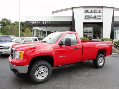 Fire Red GMC Sierra 2500HD Regular Cab 4x4.  Click to enlarge.