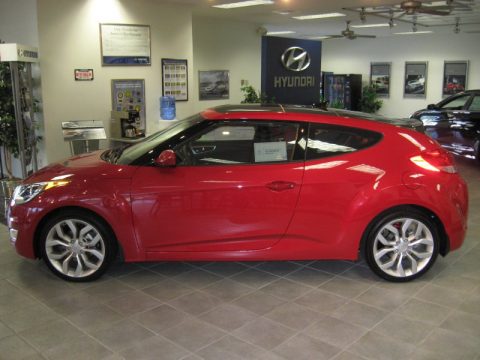 Boston Red Hyundai Veloster .  Click to enlarge.