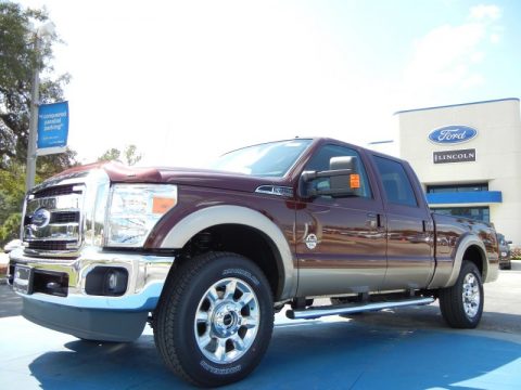 Autumn Red Metallic Ford F250 Super Duty Lariat Crew Cab 4x4.  Click to enlarge.