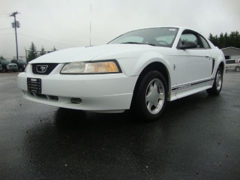 Crystal White Ford Mustang V6 Coupe.  Click to enlarge.