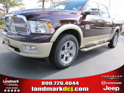 Deep Molten Red Pearl Dodge Ram 1500 Laramie Longhorn Crew Cab.  Click to enlarge.