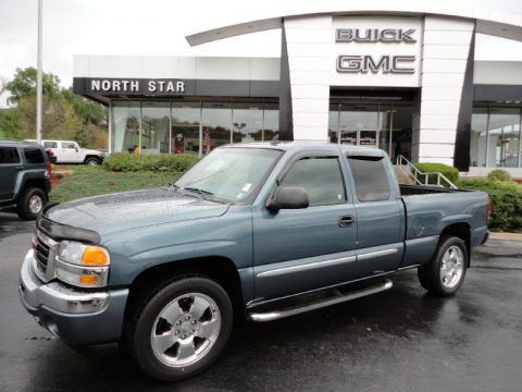 Stealth Gray Metallic GMC Sierra 1500 SLT Extended Cab 4x4.  Click to enlarge.