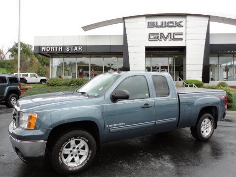Stealth Gray Metallic GMC Sierra 1500 SLE Extended Cab 4x4.  Click to enlarge.