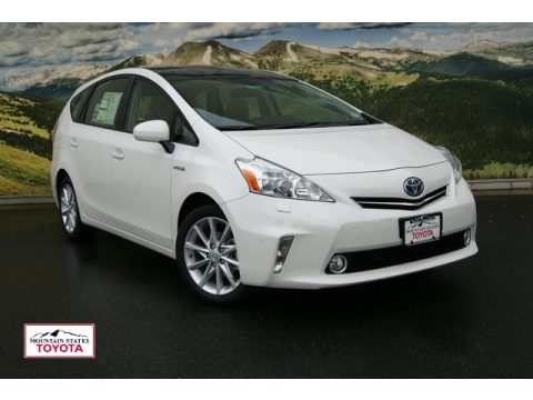 Blizzard White Pearl Toyota Prius v Five Hybrid.  Click to enlarge.