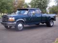 Front 3/4 View of 1997 Ford F350 XLT Extended Cab Dually #15