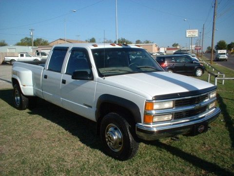 Summit White Chevrolet C/K 3500 K3500 Crew Cab 4x4 Dually.  Click to enlarge.