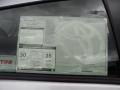  2012 Toyota Yaris SE 5 Door Window Sticker #32