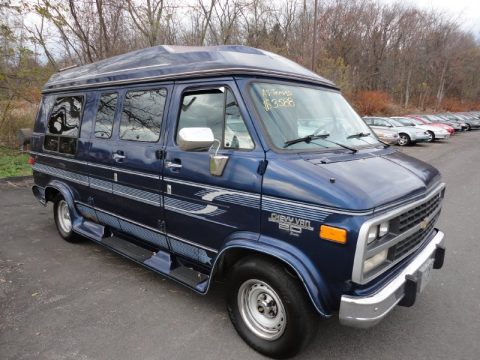 Indigo Blue Metallic Chevrolet Chevy Van G20 Passenger Conversion.  Click to enlarge.