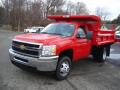 Front 3/4 View of 2012 Chevrolet Silverado 3500HD WT Regular Cab 4x4 Dump Truck #2