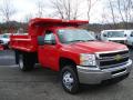 Front 3/4 View of 2012 Chevrolet Silverado 3500HD WT Regular Cab 4x4 Dump Truck #4