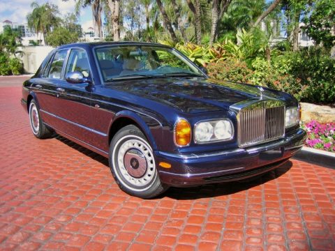 Peacock Blue 1999 RollsRoyce Silver Seraph with Beige Navy Blue interior